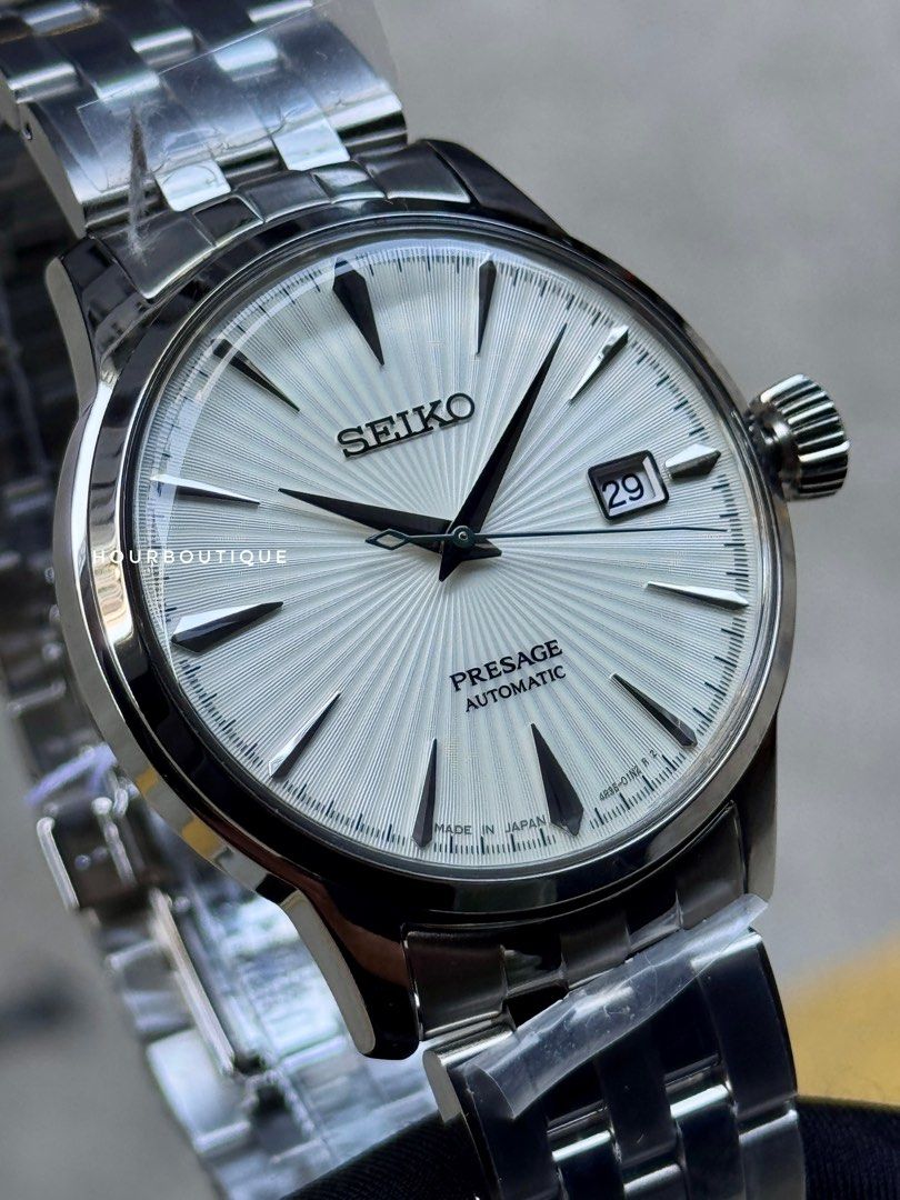 Brand New Seiko Presage White Cocktail Time Automatic Watch SRPG23J1