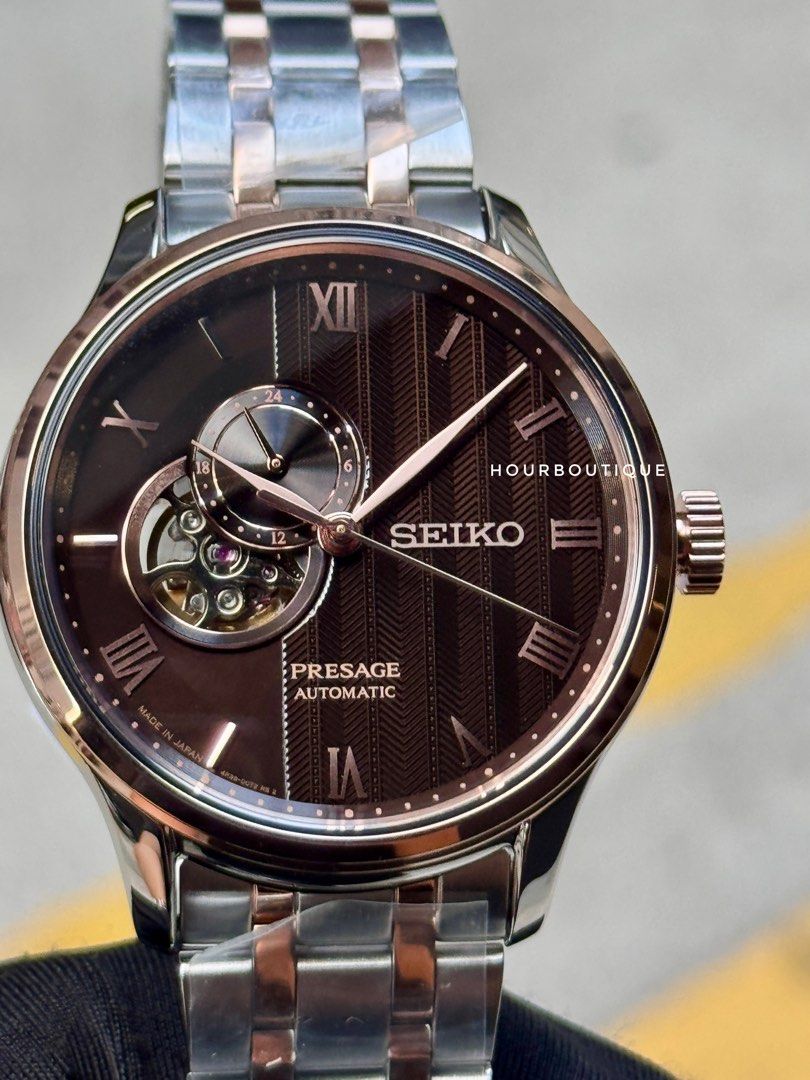 Brand New Seiko Presage Zen Garden Rose Gold Bezel Chocolate Dial Automatic Watch SSA466J1