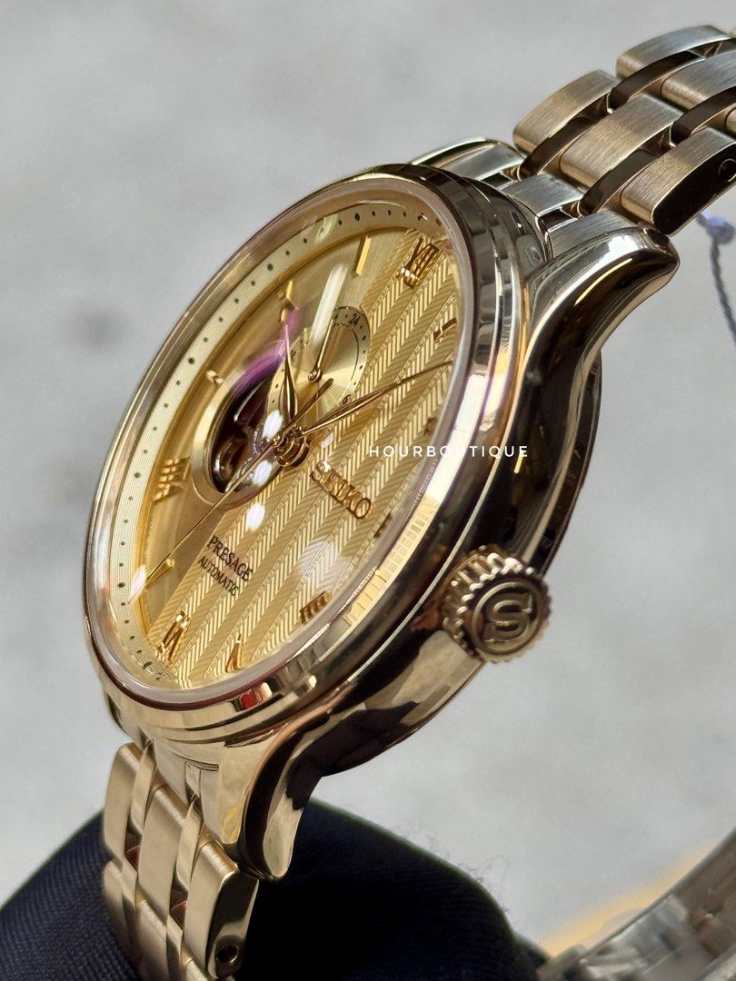 Brand New Seiko Presage Zen Garden PVD Gold Case Automatic Watch SSA468J1