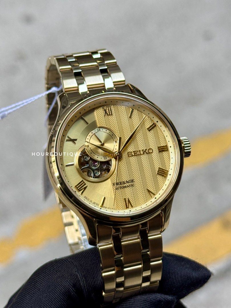 Brand New Seiko Presage Zen Garden PVD Gold Case Automatic Watch SSA468J1