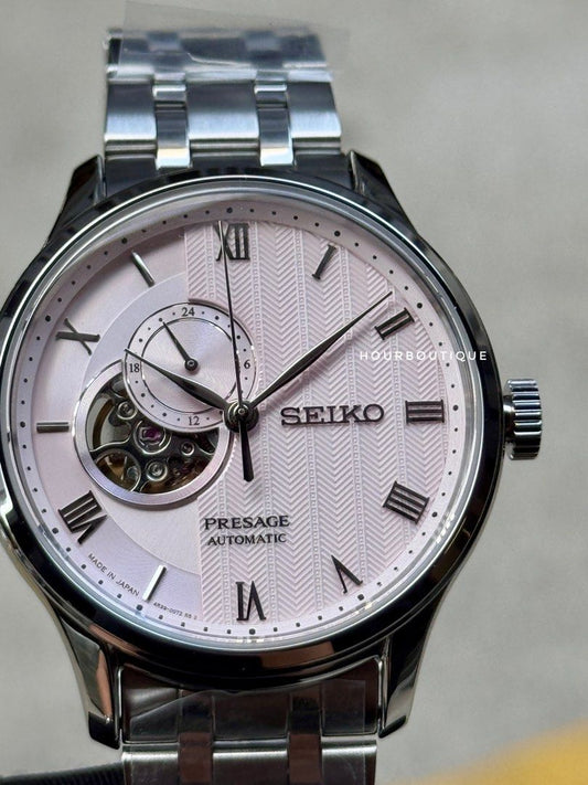Brand New Seiko Presage Zen Garden Pastel Pink Dial Automatic Watch SSA465J1