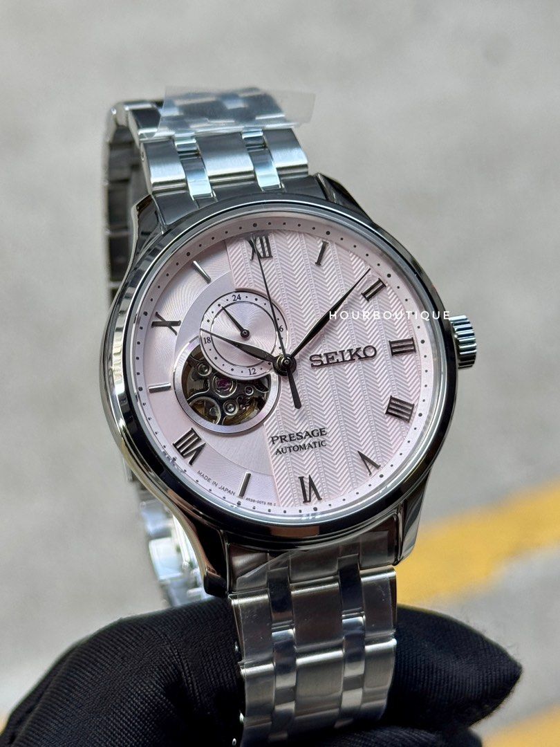 Brand New Seiko Presage Zen Garden Pastel Pink Dial Automatic Watch SSA465J1