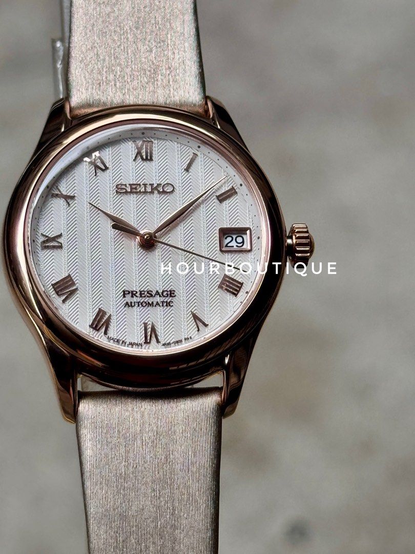 Brand New Seiko Presage Zen Garden Rose Gold Case, Cream Dial Automatic Watch SRPF50J1