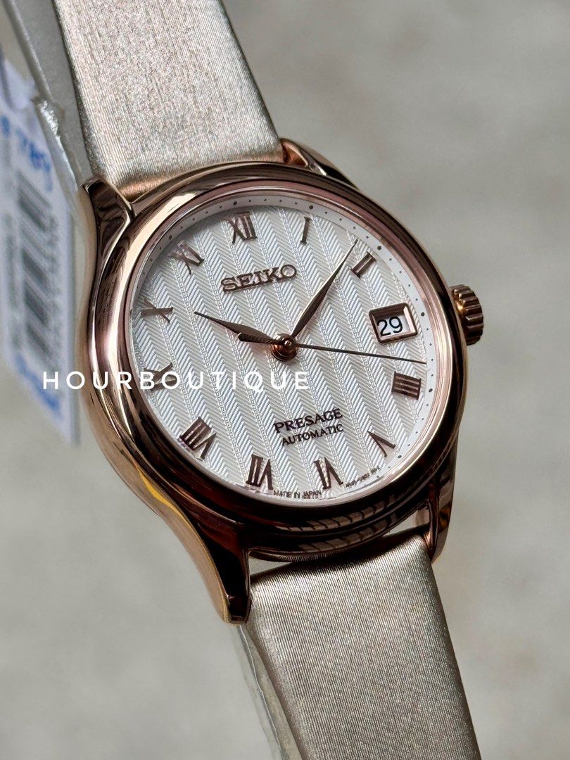 Brand New Seiko Presage Zen Garden Rose Gold Case, Cream Dial Automatic Watch SRPF50J1