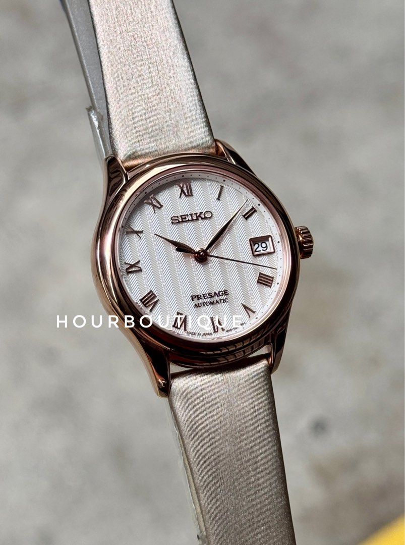 Brand New Seiko Presage Zen Garden Rose Gold Case, Cream Dial Automatic Watch SRPF50J1