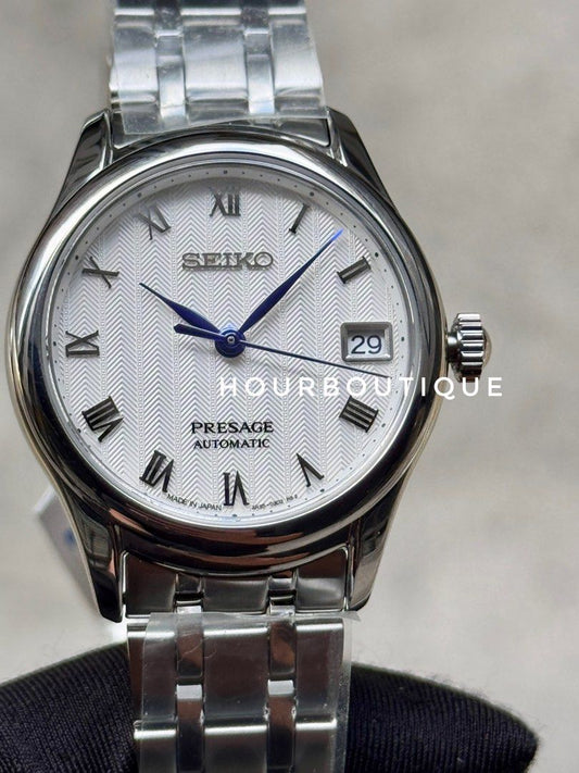 Brand New Seiko Presage Zen Garden White Dial, Automatic Lady’s Dress Watch SRPF49J1