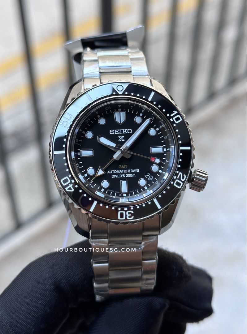 Brand New Seiko Prospex Automatic GMT Black Dial Divers Watch SBEJ011 SPB383J1