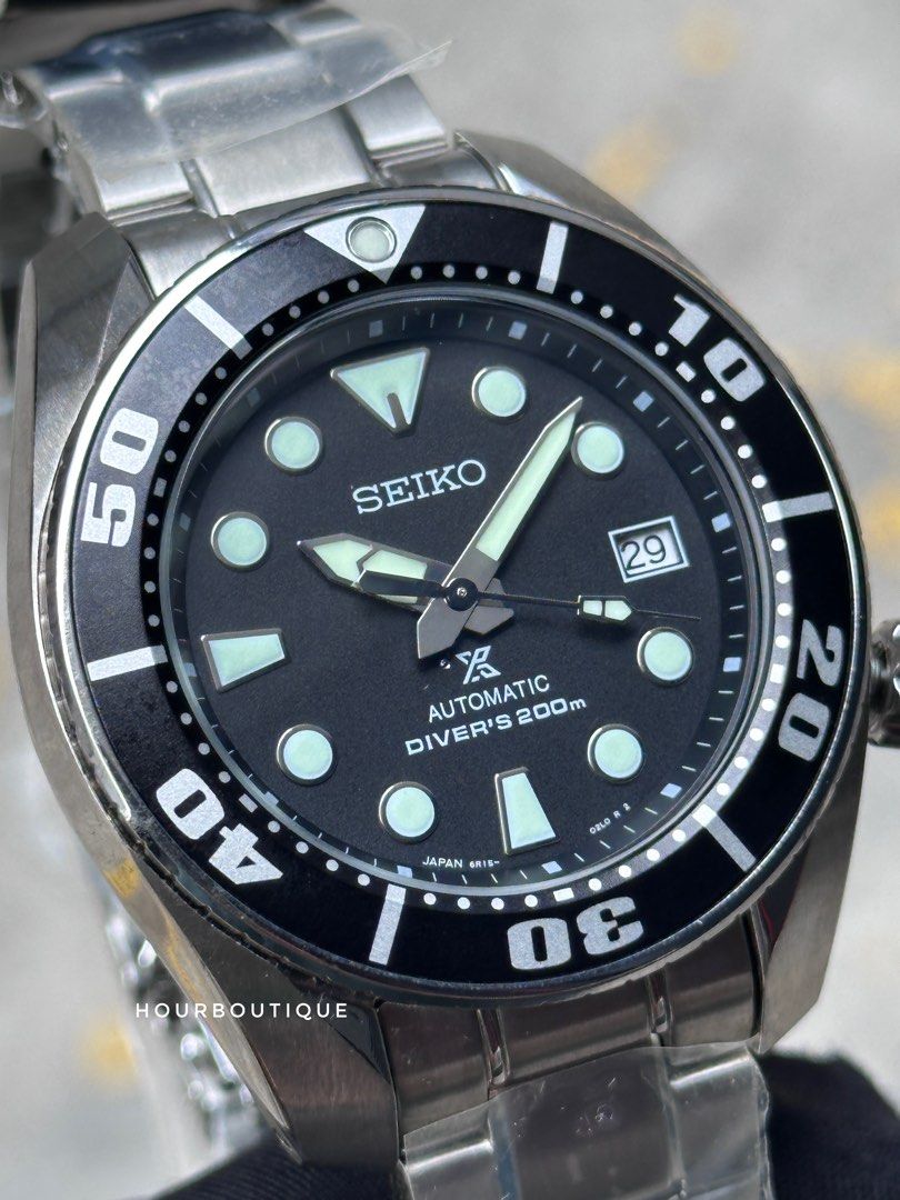 Brand New Seiko Prospex Black Sumo Mens Automatic Divers Watch SBDC031