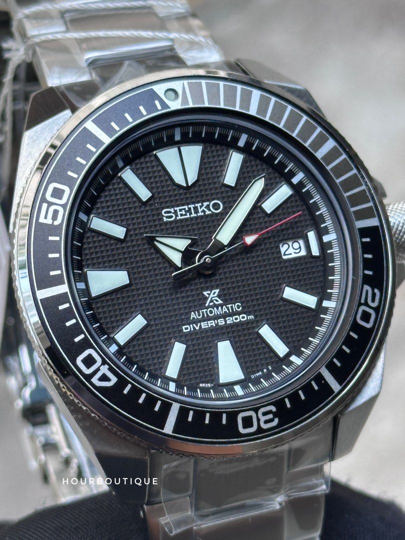 Brand New Seiko Prospex Black Dial Samurai Mens Automatic Divers Watch SRPF03K1