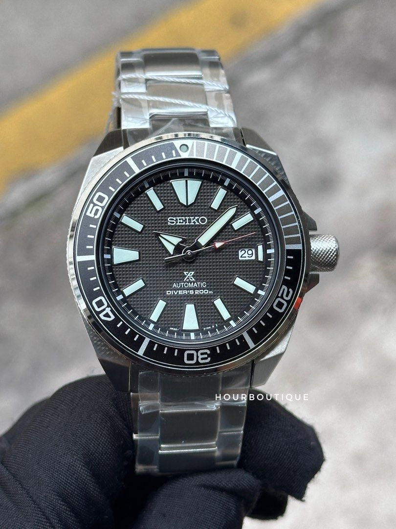 Brand New Seiko Prospex Black Dial Samurai Mens Automatic Divers Watch SRPF03K1