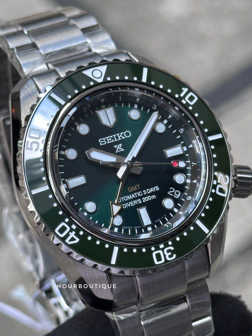 Brand New Seiko Prospex Green Automatic GMT Men’s Divers MM200 Watch SPB381J1 SBEJ009