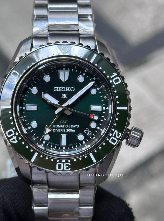 Brand New Seiko Prospex Green Automatic GMT Men’s Divers MM200 Watch SPB381J1 SBEJ009