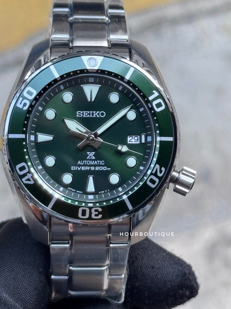 Brand New Seiko Prospex Green Sumo Automatic Mens Divers Watch SBDC081 SPB103J1