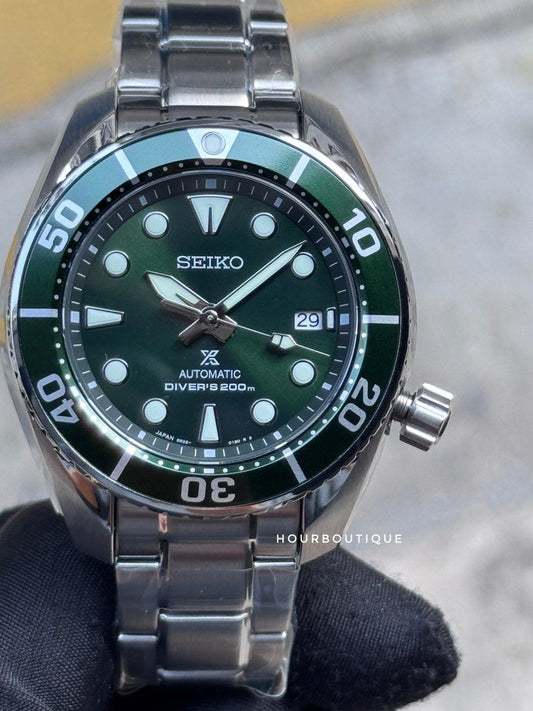 Brand New Seiko Prospex Green Sumo Automatic Mens Divers Watch SBDC081 SPB103J1
