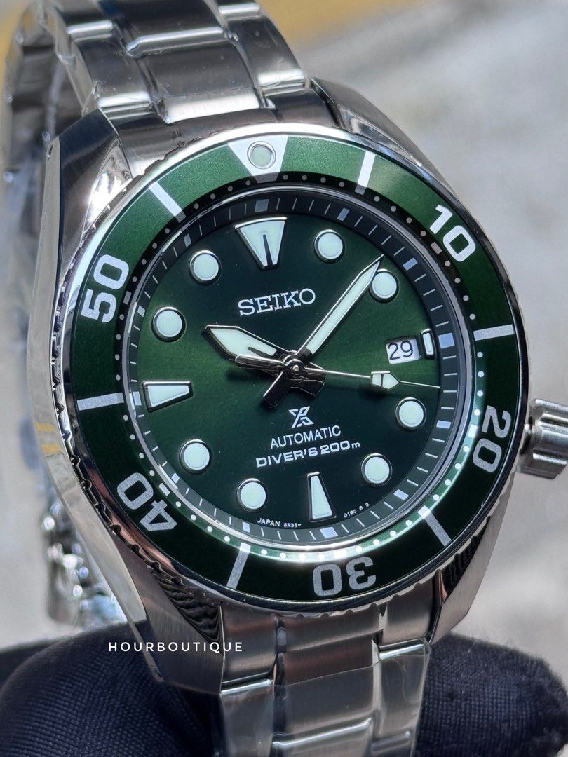 Brand New Seiko Prospex Green Sumo Automatic Mens Divers Watch SBDC081 SPB103J1