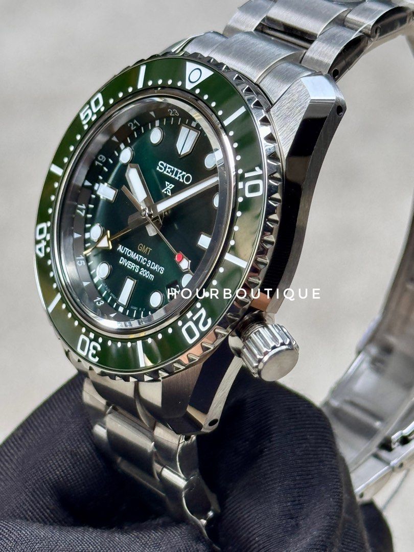 Brand New Seiko Prospex Green Automatic GMT Men’s Divers MM200 Watch SPB381J1 SBEJ009