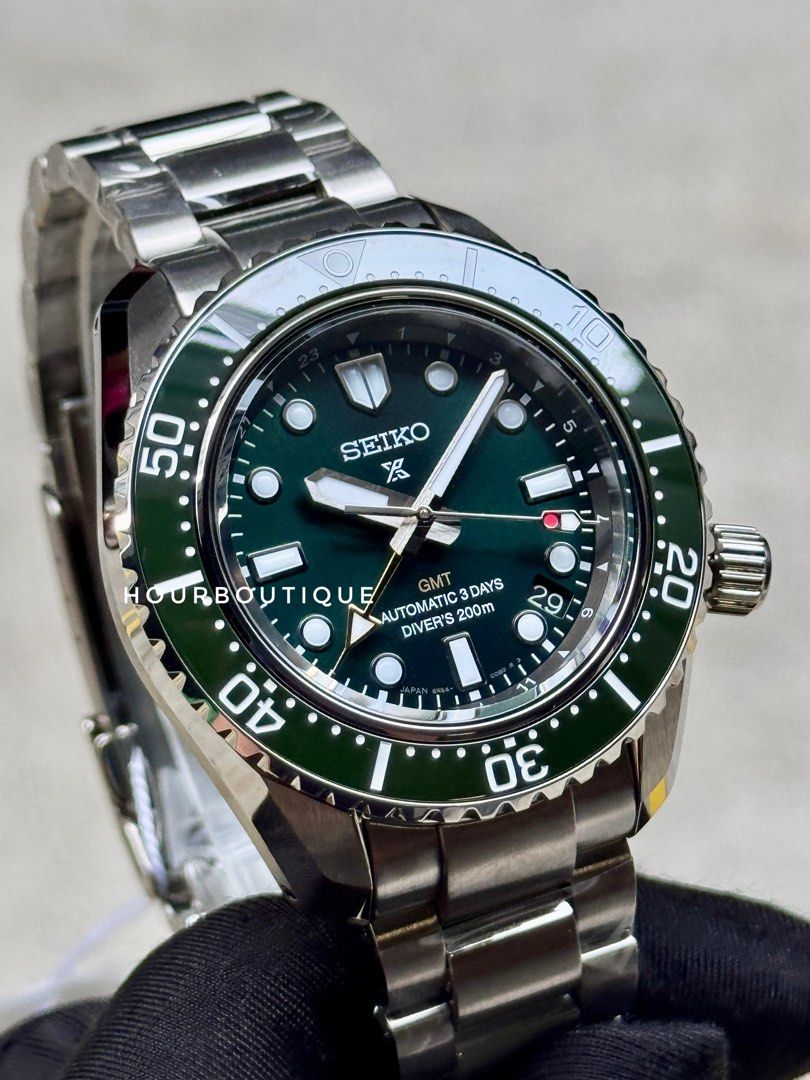 Brand New Seiko Prospex Green Automatic GMT Men’s Divers MM200 Watch SPB381J1 SBEJ009