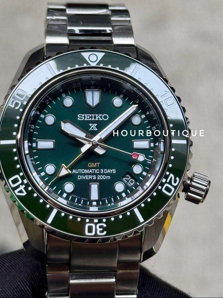 Brand New Seiko Prospex Green Automatic GMT Men’s Divers MM200 Watch SPB381J1 SBEJ009