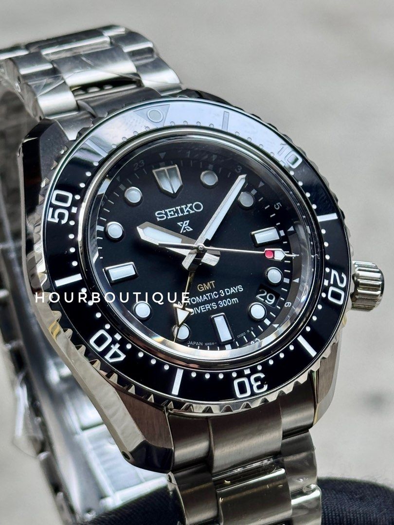 Brand New Seiko Prospex MarineMaster GMT Black Dial Automatic Divers Watch HBC002J1