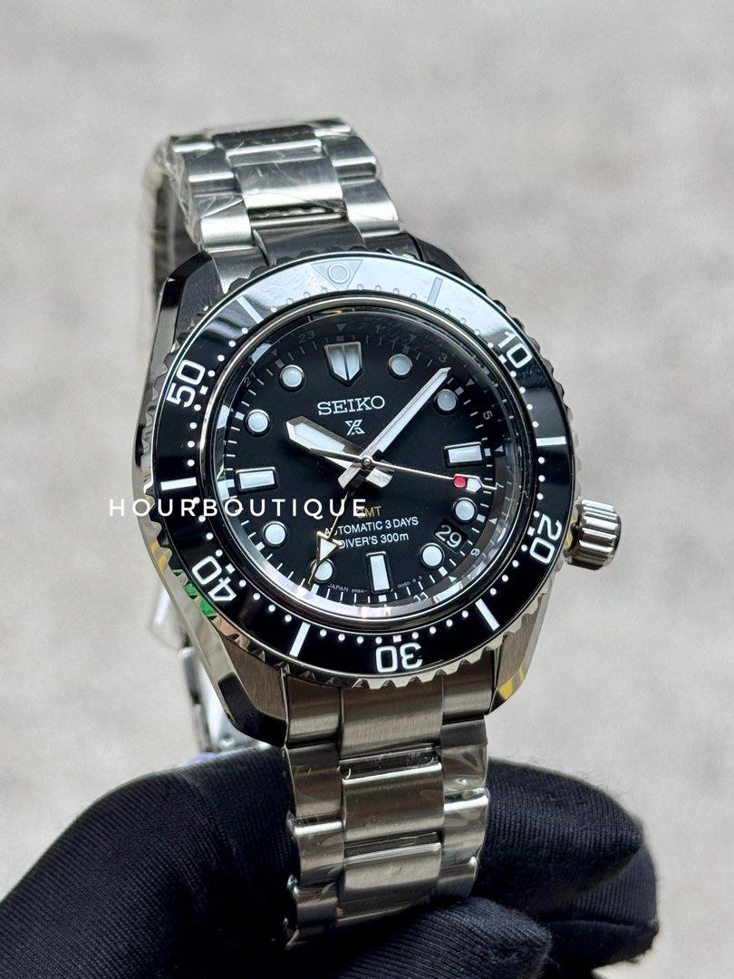 Brand New Seiko Prospex MarineMaster GMT Black Dial Automatic Divers Watch HBC002J1
