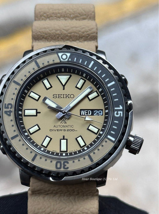 Brand New Seiko Prospex Mini Tuna Khaki Brown Automatic Divers Watch SRPE29 SRPE29K1