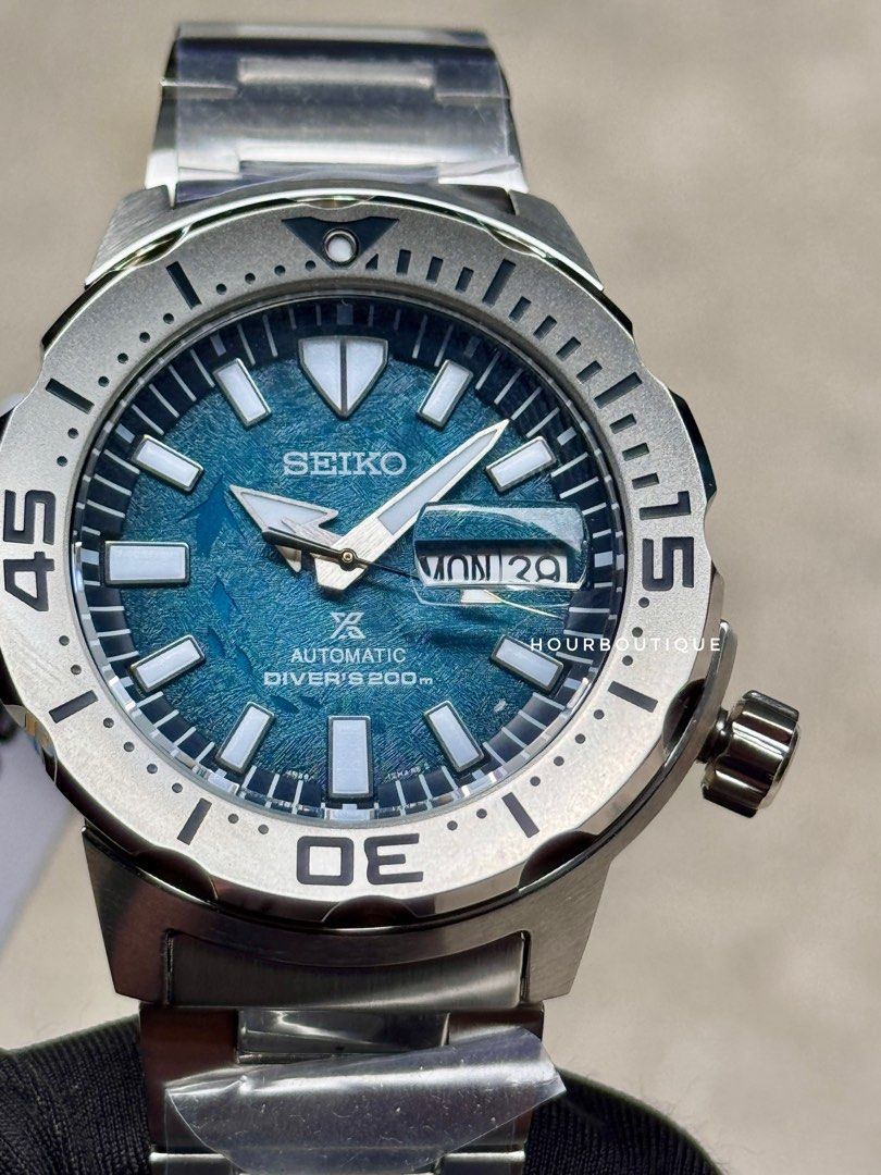 Brand New Seiko Prospex Monster , Save the Ocean Series Blue Dolphin Dial Automatic Watch SRPH75K1