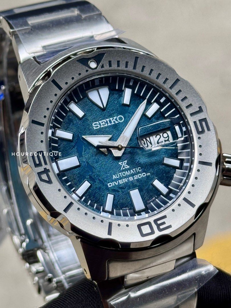 Brand New Seiko Prospex Monster , Save the Ocean Series Blue Dolphin Dial Automatic Watch SRPH75K1