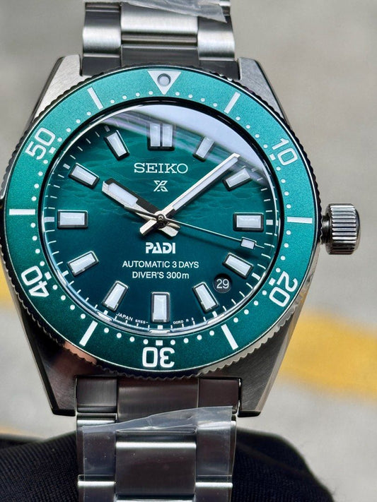 Brand New Seiko Prospex PADI 62Mas Green Dial Automatic Divers Watch SBDC205 SPB501J1