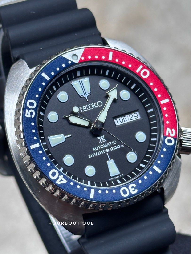 Brand New Seiko Prospex Pepsi Bezel Turtle 🐢 Men’s Automatic Divers Watch SRPE95k1