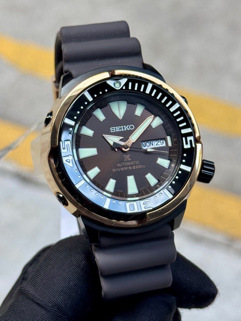 Brand New Seiko Prospex Rose Gold Chocolate Tuna, Asia Limited Edition Automatic Watch SRPD14K1