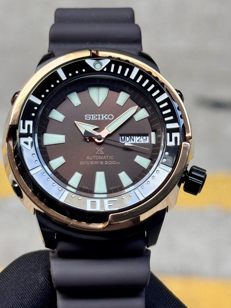 Brand New Seiko Prospex Rose Gold Chocolate Tuna, Asia Limited Edition Automatic Watch SRPD14K1