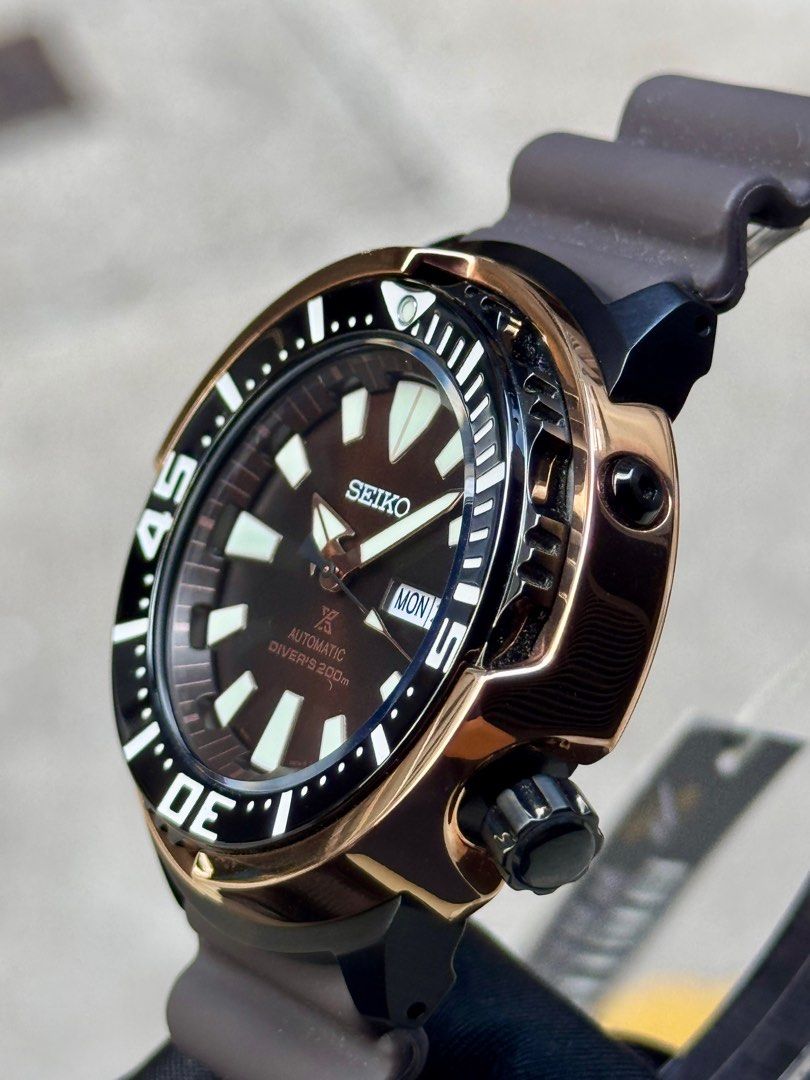 Brand New Seiko Prospex Rose Gold Chocolate Tuna, Asia Limited Edition Automatic Watch SRPD14K1