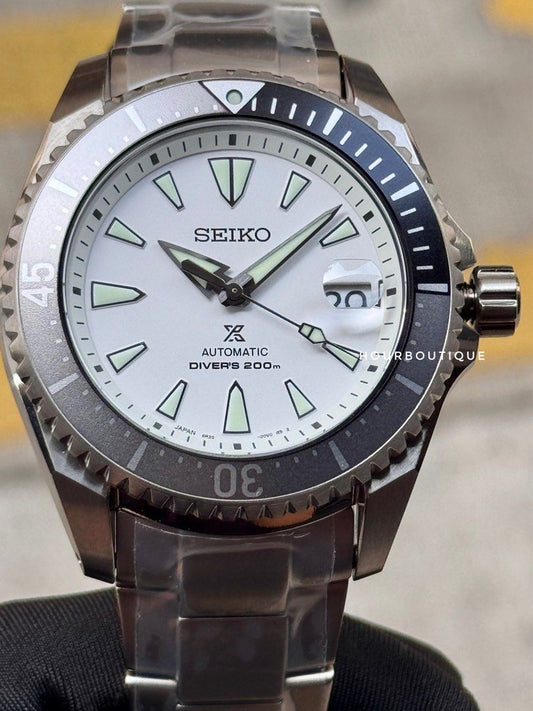 Brand New Seiko Prospex Shogun White on Bracelet Automatic Divers Watch SPB191J1