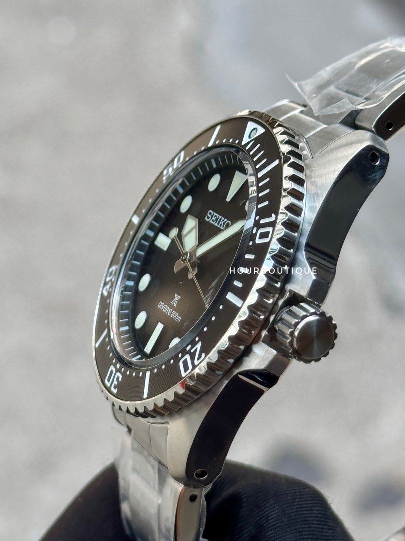 Brand New Seiko Prospex Solar Divers Black Dial Watch SNE597P1