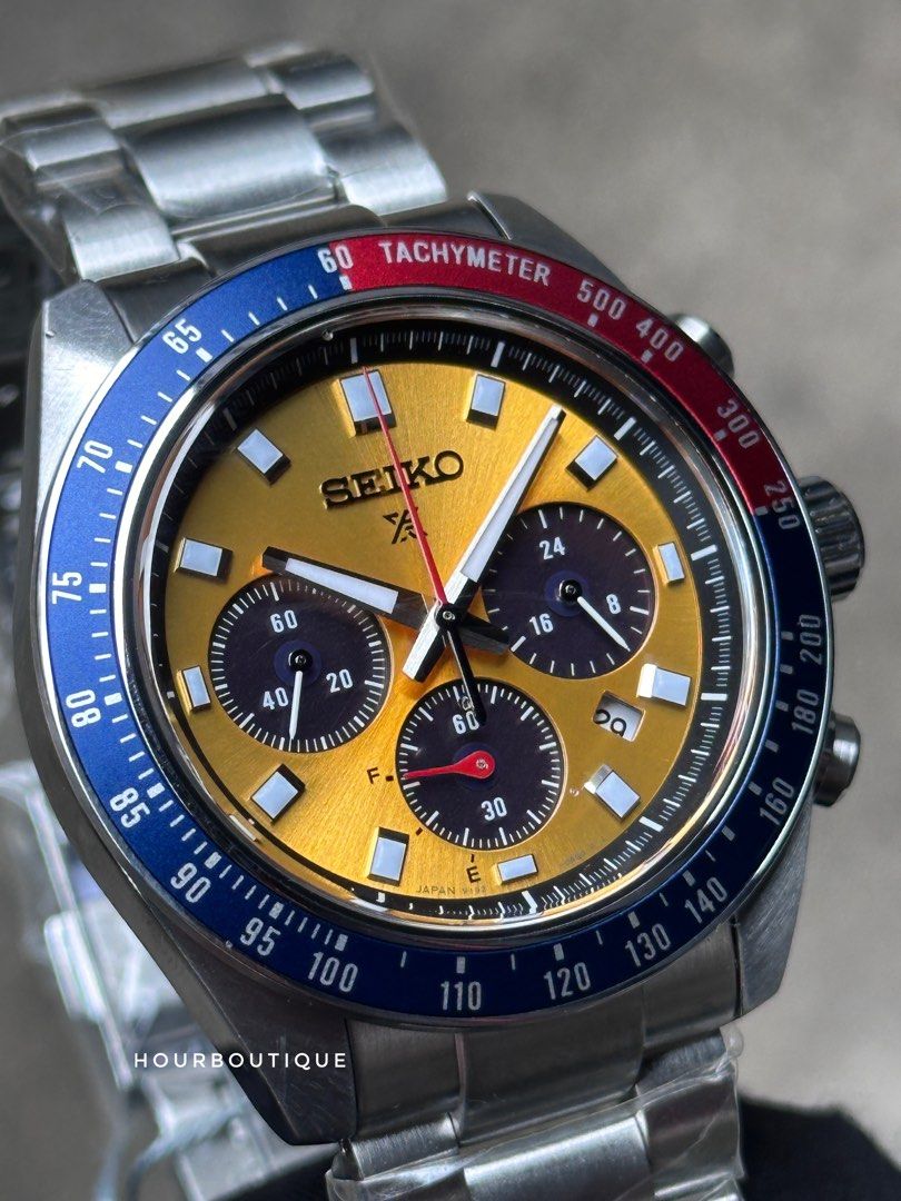 Brand New Seiko Prospex SpeedTimer Orange Sunburst Dial Solar Powered Chronograph SBDL117 SSC947P1