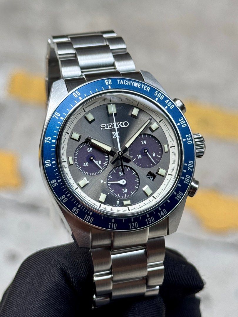 Brand New Seiko Prospex SpeedTimer Grey Dial Solar Chronograph Watch SSC939P1