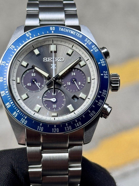 Brand New Seiko Prospex SpeedTimer Grey Dial Solar Chronograph Watch SSC939P1