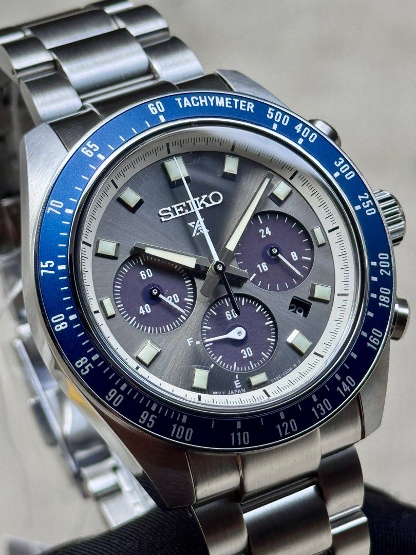 Brand New Seiko Prospex SpeedTimer Grey Dial Solar Chronograph Watch SSC939P1