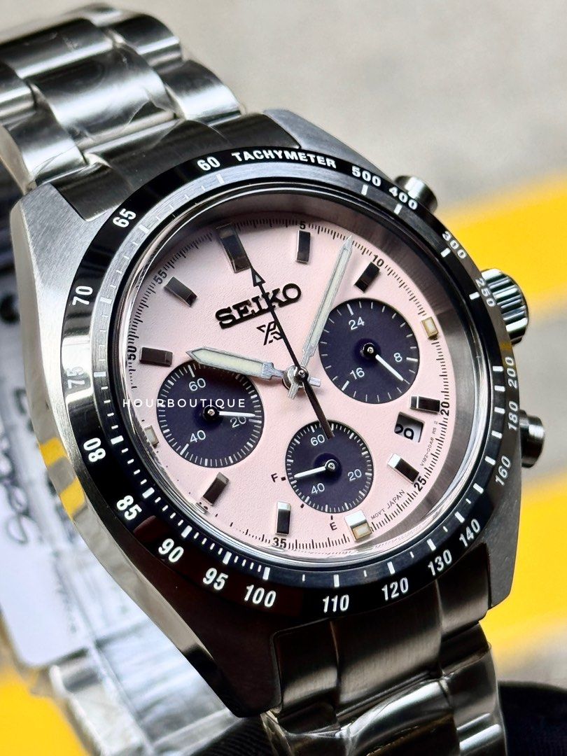 Brand New Seiko Prospex SpeedTimer Pink Panda Solar Powered Watch