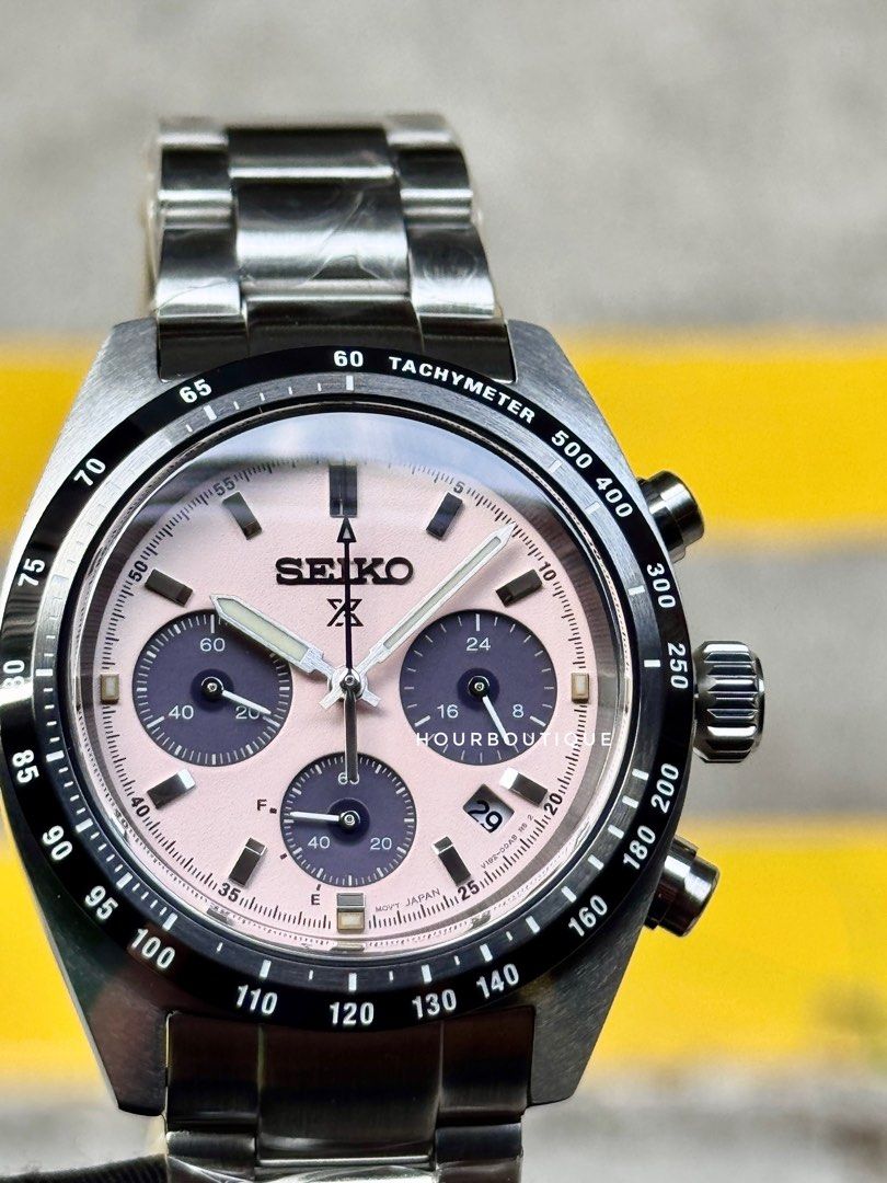 Brand New Seiko Prospex SpeedTimer Pink Panda Solar Powered Watch SSC963P1