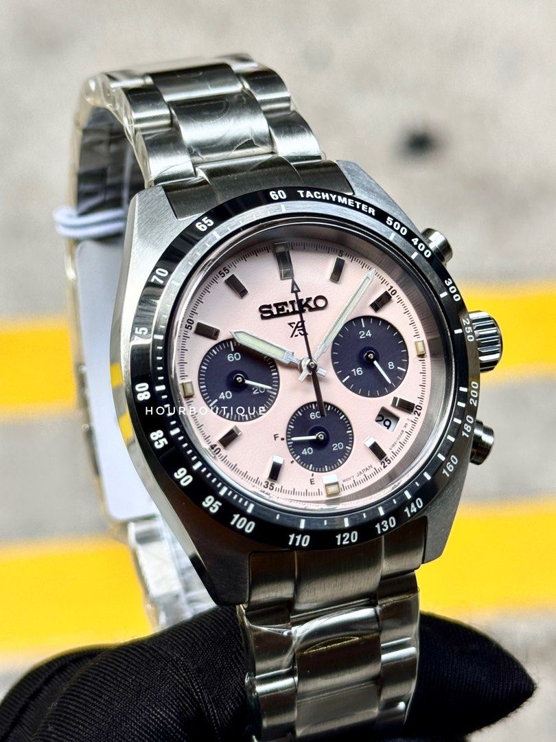 Brand New Seiko Prospex SpeedTimer Pink Panda Solar Powered Watch SSC963P1