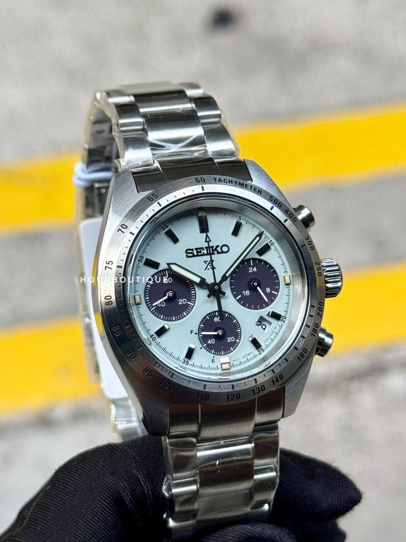 Brand New Seiko Prospex SpeedTimer IceBlue Panda Solar Powered Watch SSC965P1