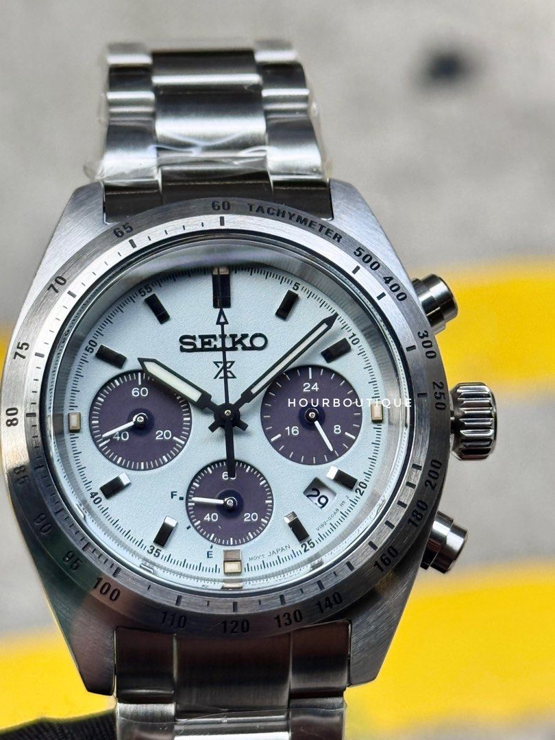 Brand New Seiko Prospex SpeedTimer IceBlue Panda Solar Powered Watch SSC965P1