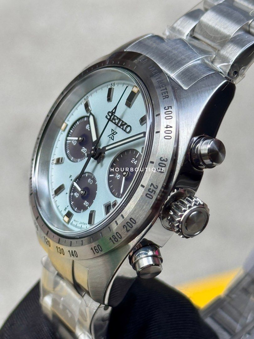 Brand New Seiko Prospex SpeedTimer IceBlue Panda Solar Powered Watch SSC965P1
