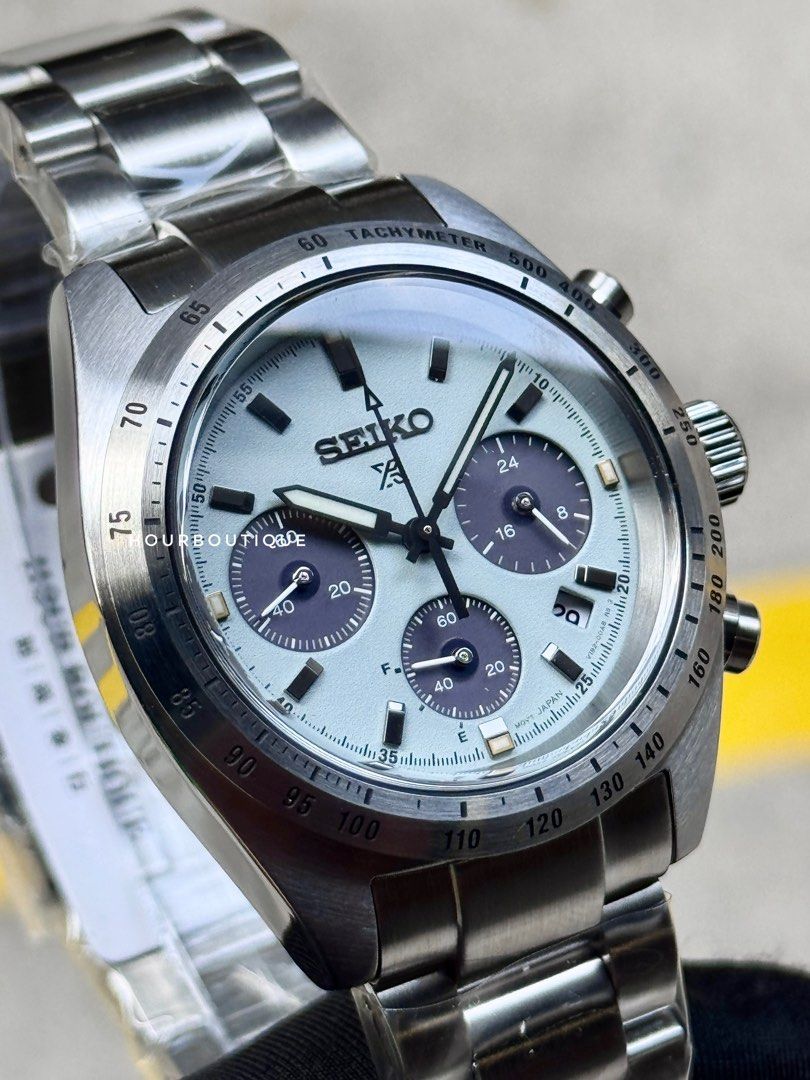 Brand New Seiko Prospex SpeedTimer IceBlue Panda Solar Powered Watch SSC965P1