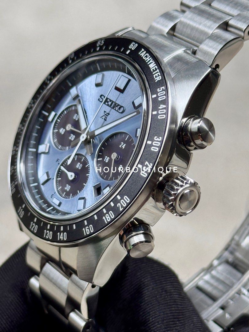 Brand New Seiko Prospex SpeedTimer 41mm Ice Blue Dial Solar Chronograph Watch SSC935P1