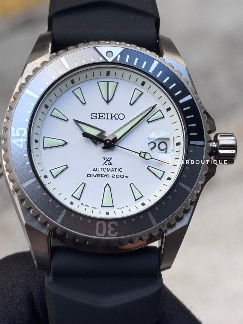Brand New Seiko Prospex Titanium Shogun White Dial Automatic Divers Watch SPB191J1