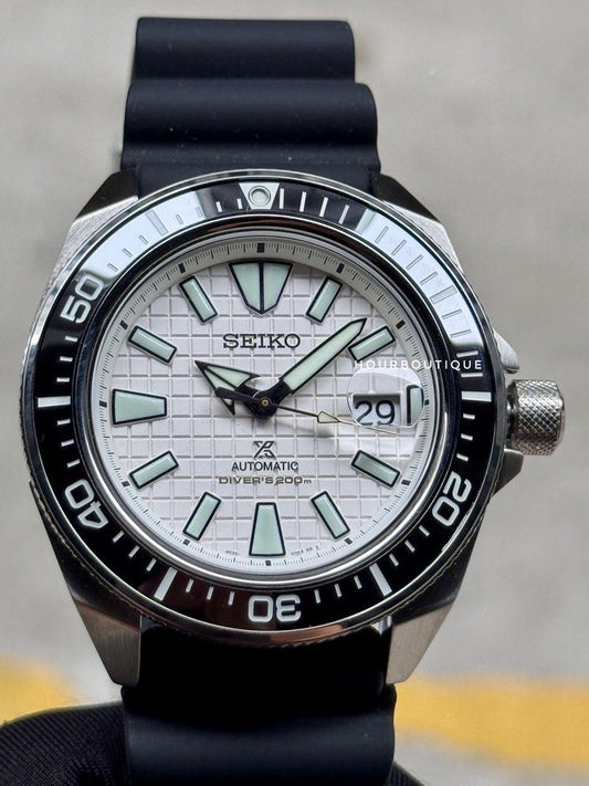 Brand New Seiko Prospex White Waffle Dial Samurai, Automatic Divers Watch SRPE37K1