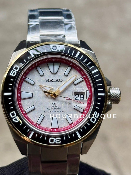 Brand New Seiko Prospex Yat Wat Chang White Dial King Samurai Automatic Divers Watch SRPH42K1