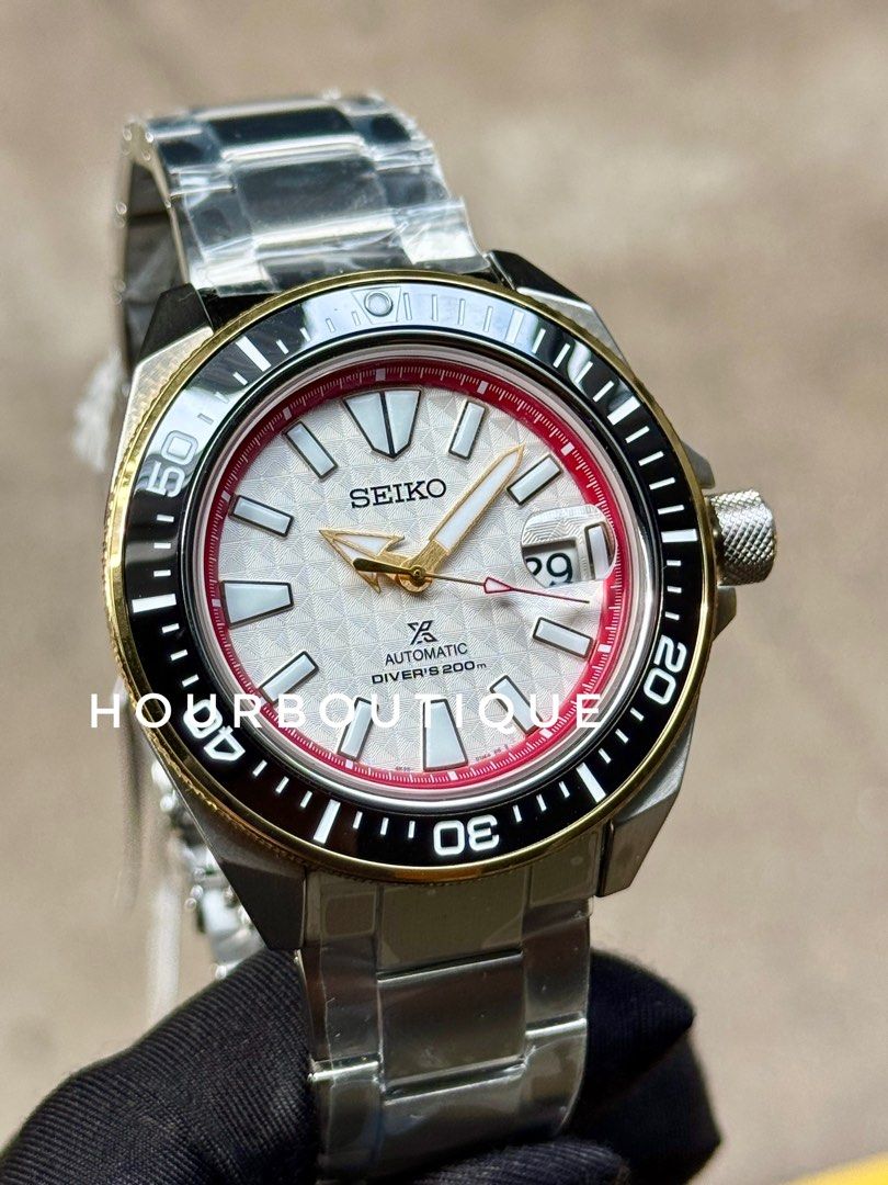 Brand New Seiko Prospex Yat Wat Chang White Dial King Samurai Automatic Divers Watch SRPH42K1